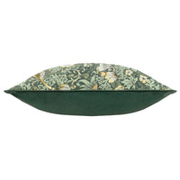 Wiliam Morris Strawberry Thief Piped Jacquard Cushion Cover - Forest