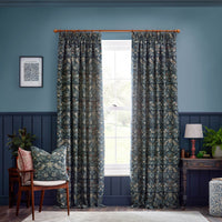 Wiliam Morris Strawberry Thief Piped Jacquard Cushion Cover - Indigo