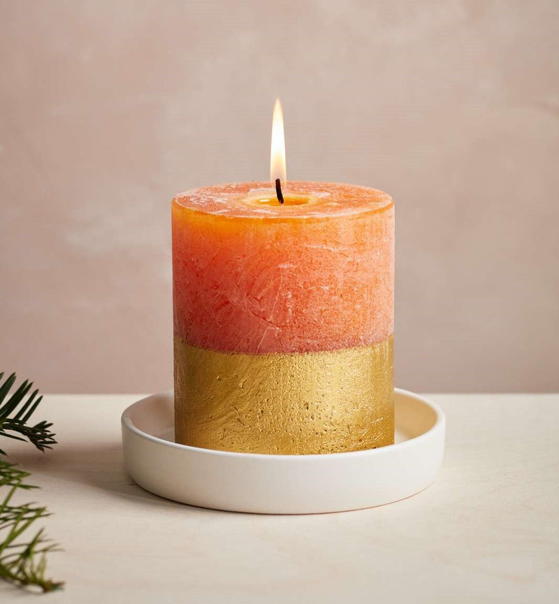 Orange & Cinnamon Gold Dipped Candle