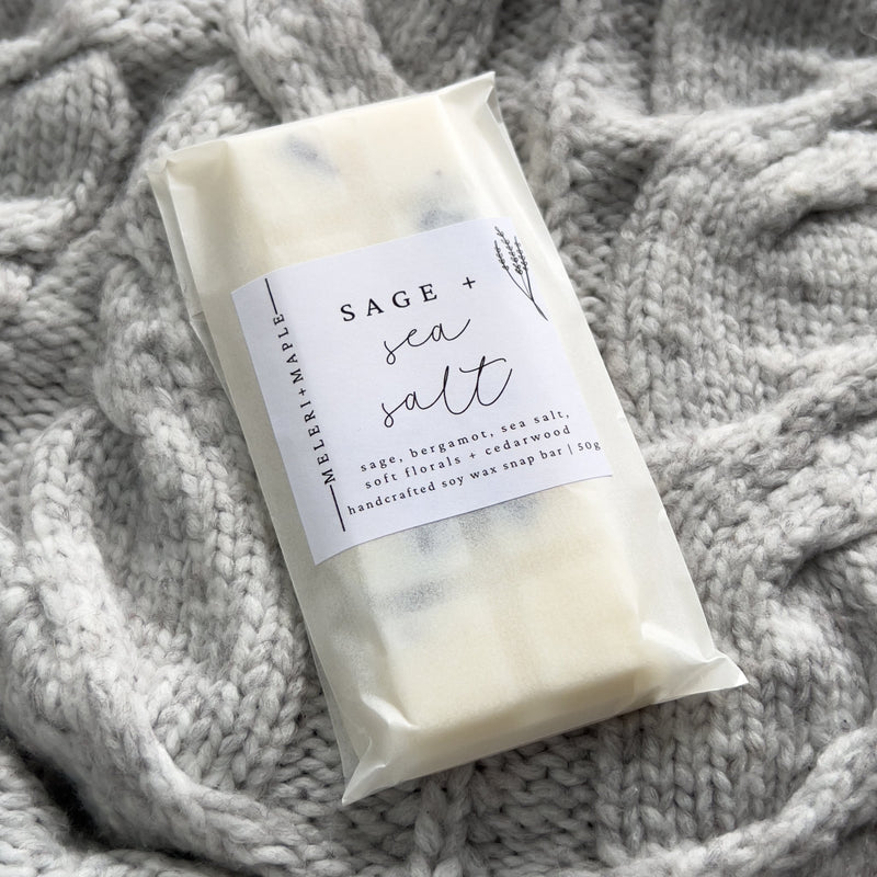 Sage + Sea Salt Scented Snap Bar Wax Melt