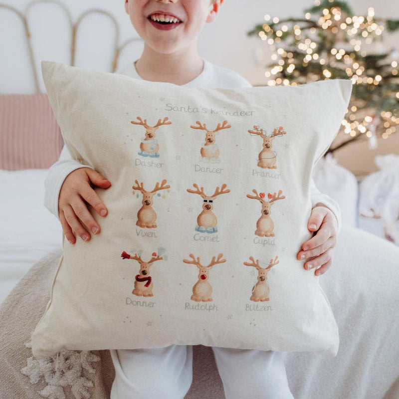 Santa's Reindeer Cushion (with hidden pocket!)