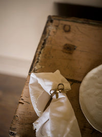 Antique Brass Bow Napkin Ring - single