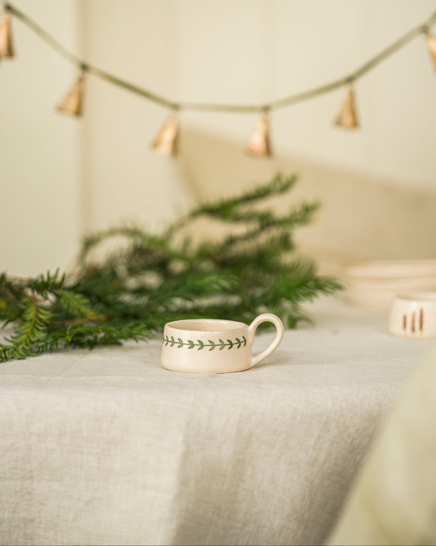 Hand Painted Tea Light Holder - Wreath