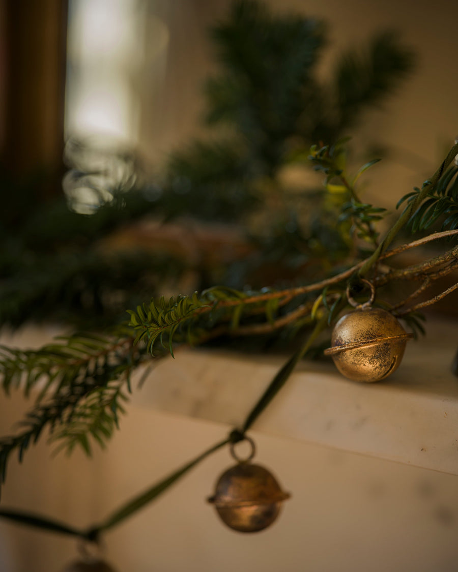 Jingle Bell Garland on Velvet Ribbon