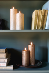 Metallic Flickering Candle in Dark champagne – Set of 2