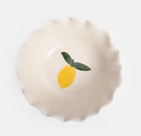 Blue Stripe Lemon Scalloped Cereal Bowl