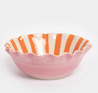 Coral Layered Hearts Frilly Bowl