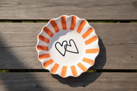 Coral Layered Hearts Frilly Bowl