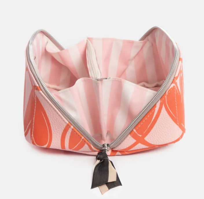Pink Linked Hearts Diagonal Cosmetic Bag
