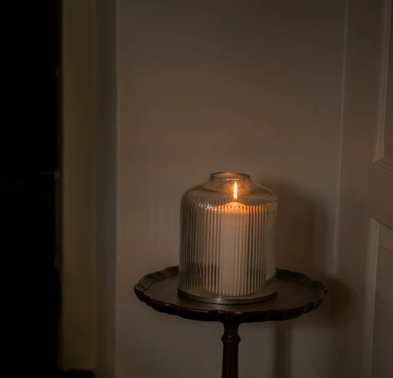 Handblown Candle Dome - Reeded