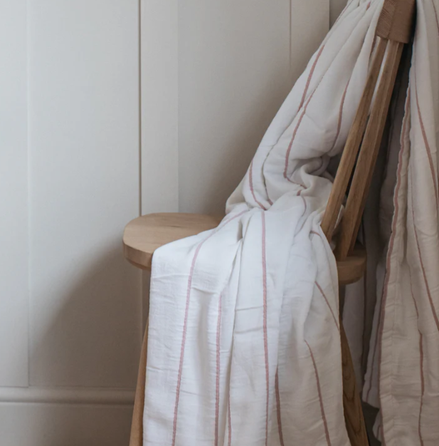 Isen Wide Stripe Throw - Blush