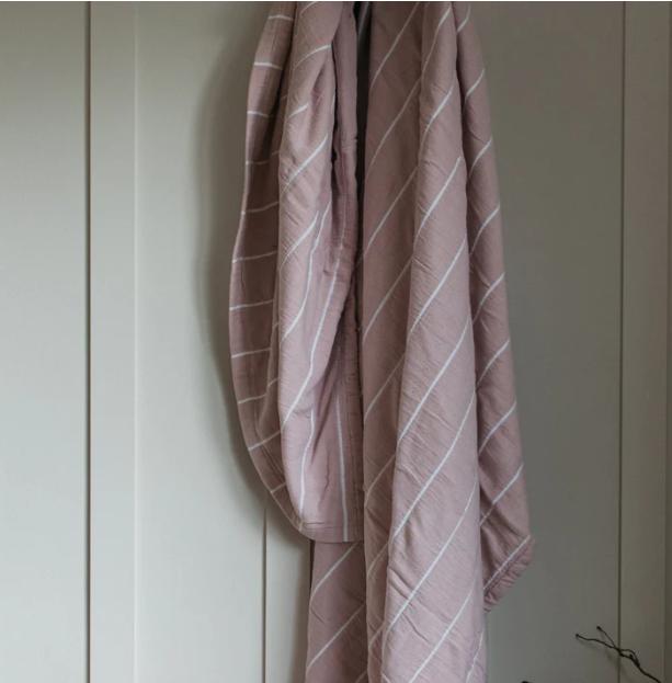 Ebino Wide Stripe Throw - Blush