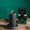Winter Thyme, Gold Marbled Pillar Candle
