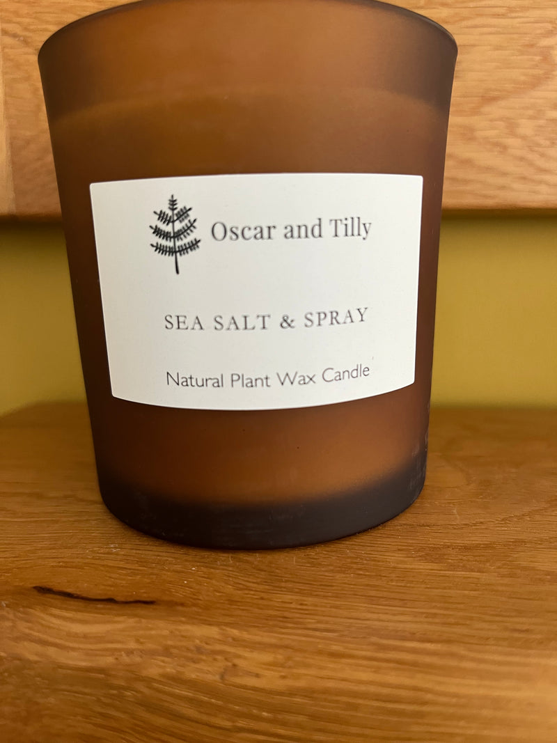 Frosted Amber Candle Jar - Sea Salt & Spray