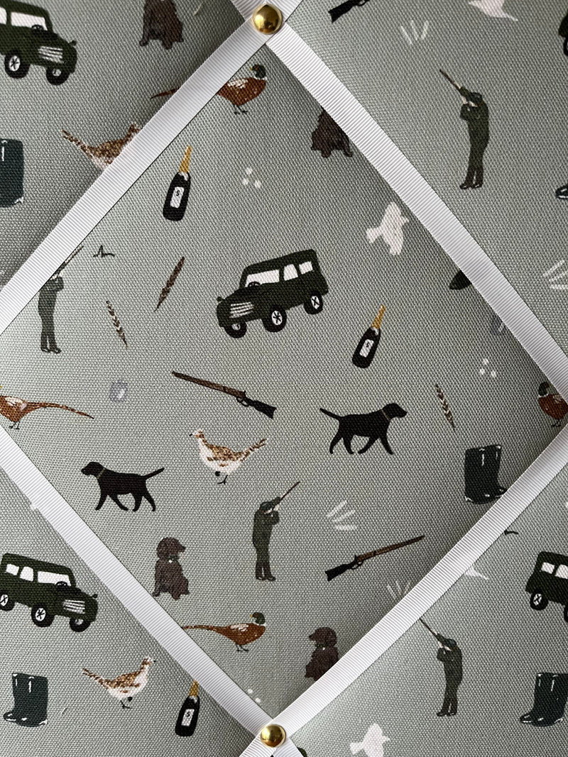 Handmade Fabric Noticeboard ~ Shooting and Land Rover Design