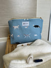 Dog Design Make Up Bags in Sage Green or Blue