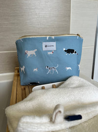 Dog Design Make Up Bags in Sage Green or Blue
