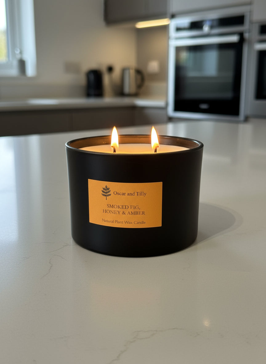 Smoked Fig, Honey & Amber 3 Wick Candle