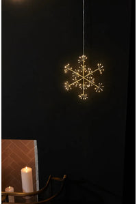 Hanging Snowflake Light in Champagne