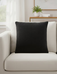 Square Sherpa Cushion Cover in Black