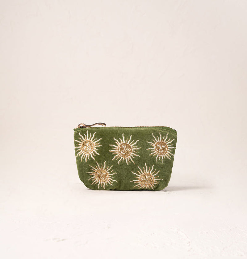 Elizabeth Scarlett Sun Goddess Coin Purse in Fern Green