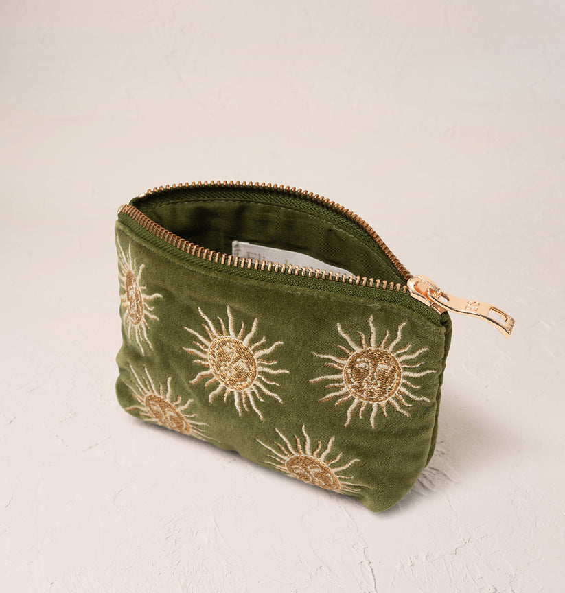 Elizabeth Scarlett Sun Goddess Coin Purse in Fern Green