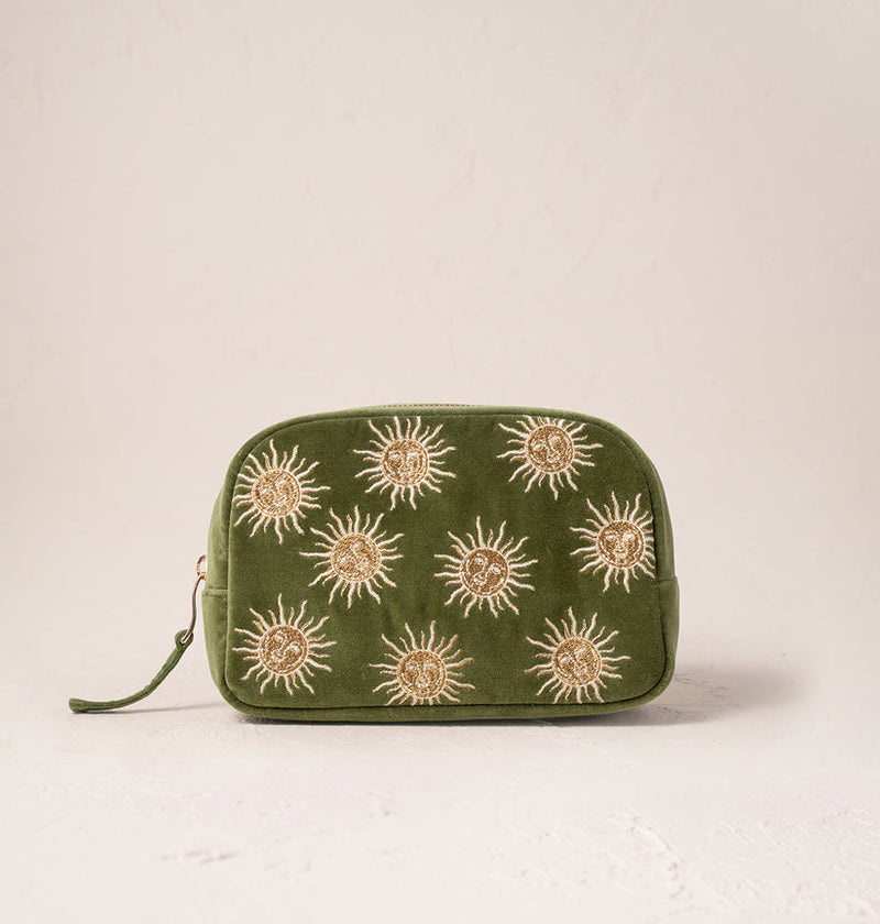 Elizabeth Scarlett Sun Goddess Makeup bag in Fern Green