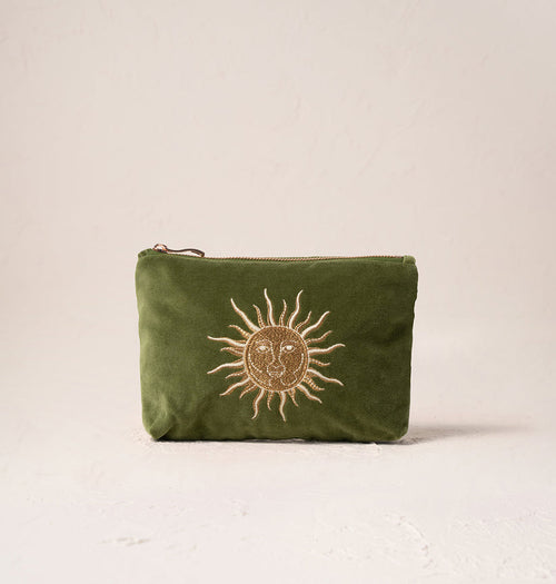 Elizabeth Scarlett Sun Goddess Mini Pouch in Fern Green
