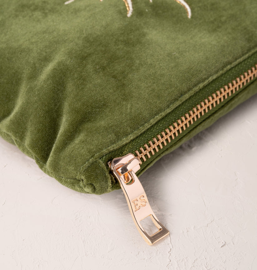 Elizabeth Scarlett Sun Goddess Mini Pouch in Fern Green