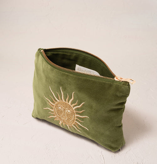 Elizabeth Scarlett Sun Goddess Mini Pouch in Fern Green