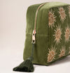 Elizabeth Scarlett Sun Goddess Wash Bag  in Fern Green