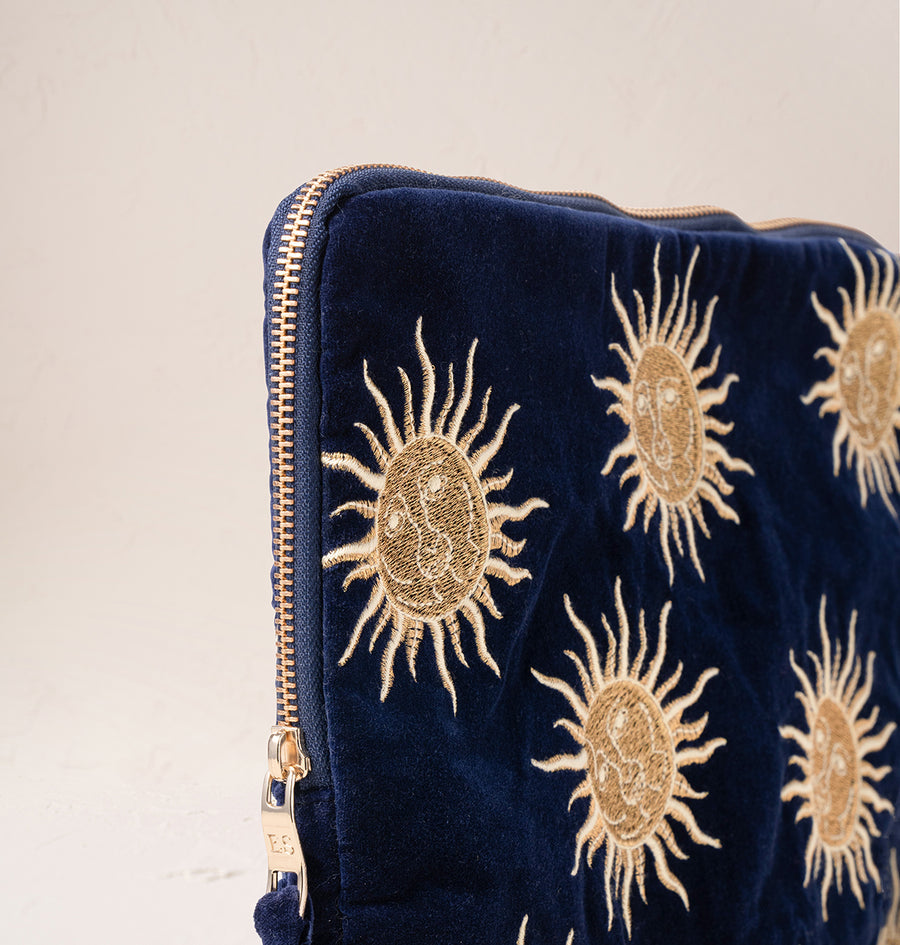 Sun Goddess Laptop Case Large in Navy