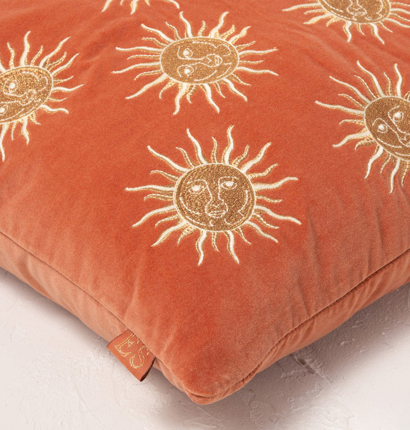 Sun Goddess Cushion Cover in Rust