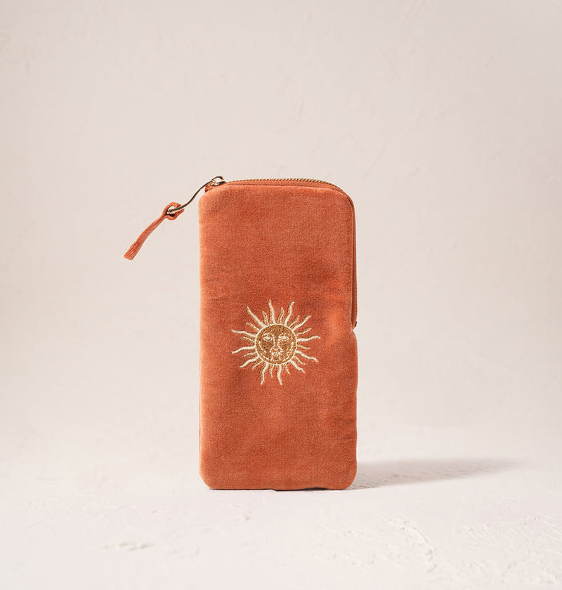 Elizabeth Scarlett Sun Goddess Glasses Case in Rust