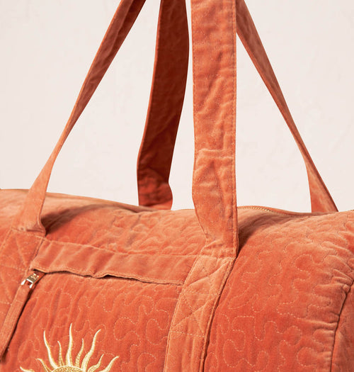 Sun Goddess Overnight Bag in Rust Velvet