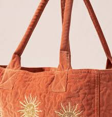 Sun Goddess Velvet Rust Tote Bag