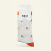 KOSI London sock with bird pattern on a white background