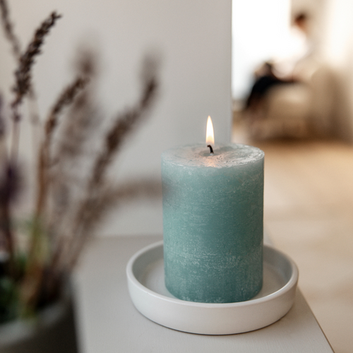 Tranquillity, Fragranced Coloured Pillar Candle