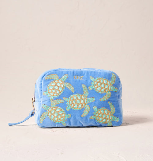 Turtle Make-up Bag in Caribbean Blue