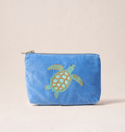 Turtle Mini Pouch in Caribbean Blue