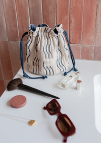 Cotton Wash Bag - Blue Wave