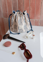 Cotton Wash Bag - Blue Wave