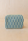 Cotton Wash Bag - Green Checkerboard