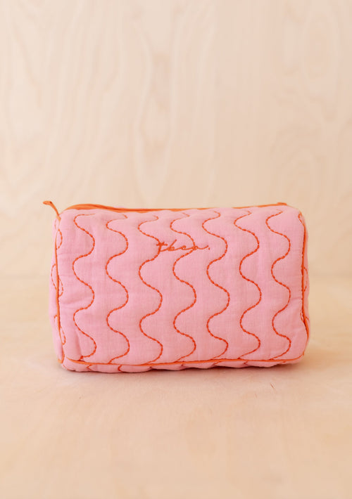 Cotton & Linen Wash Bag - Pink