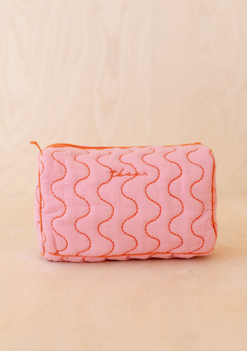 Cotton & Linen Wash Bag - Pink