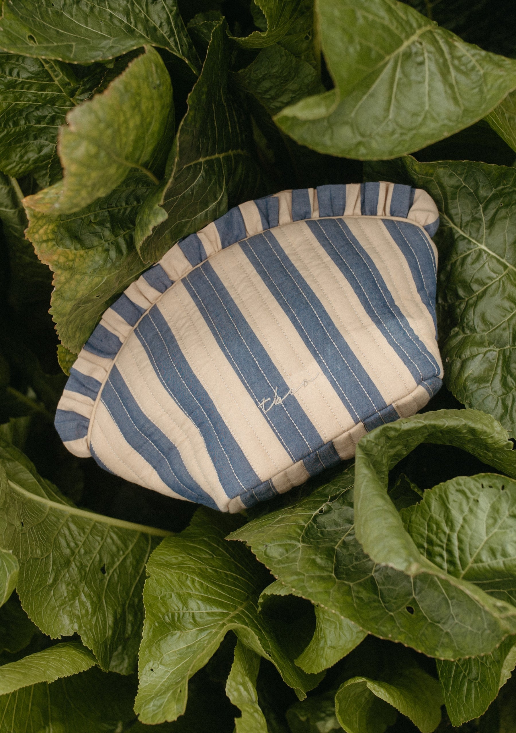 Cotton Wash Bag Navy Stripe