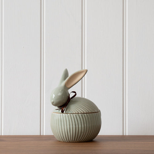 Large Sage Green Bunny Jar