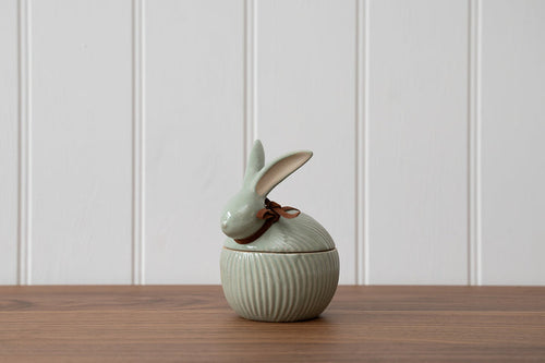 Sage Green Bunny Jar