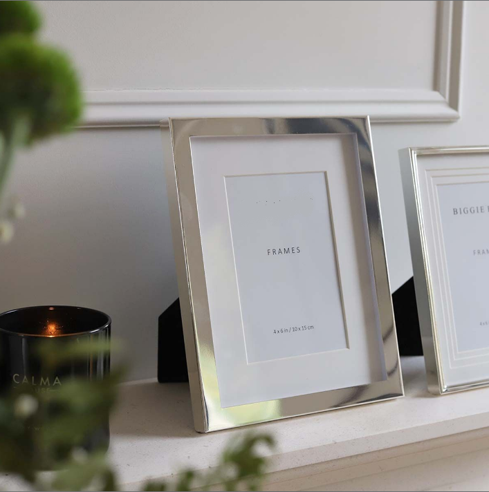 Wide Border Silver Photo Frame