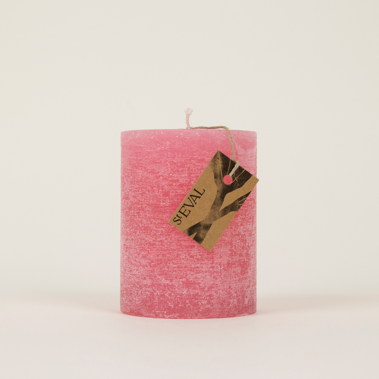 Wild Rhubarb, Fragranced Coloured Pillar Candle